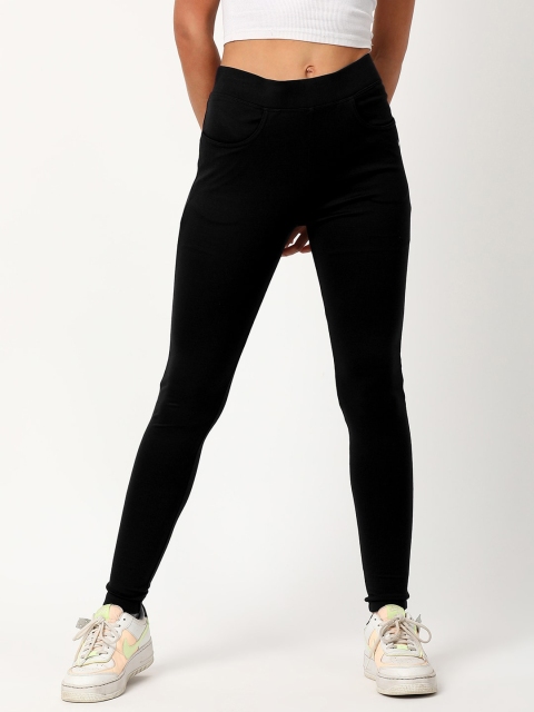 

V2 Value & Variety Women Black Solid Ankle-Length Jeggings
