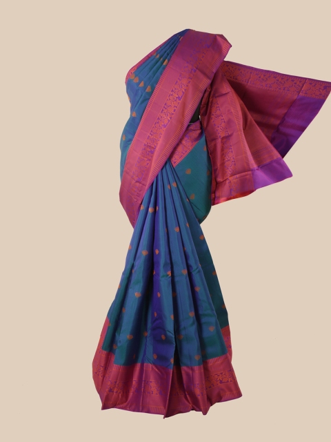 

Pothys Blue & Purple Ethnic Motifs Pure Silk Saree