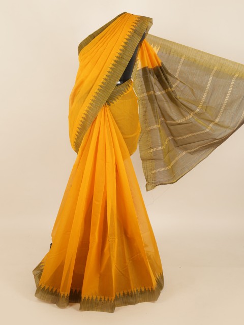 

Pothys Yellow & Green Silk Cotton Saree