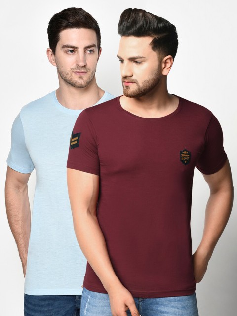 

ELEGANCE Men Pack Of 2 Multi T-shirts