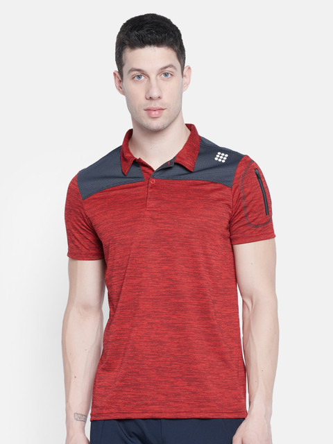 

rock it Men Red Polo Collar T-shirt