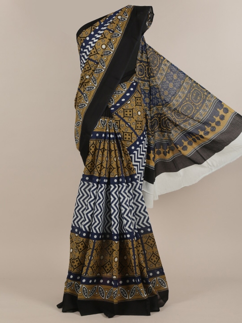 

Pothys Beige & Black Ethnic Motifs Printed Saree