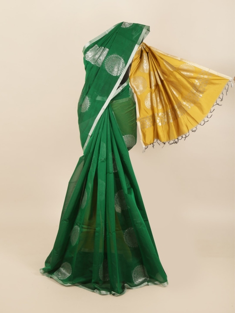 

Pothys Green & Yellow Woven Design Silk Cotton Saree