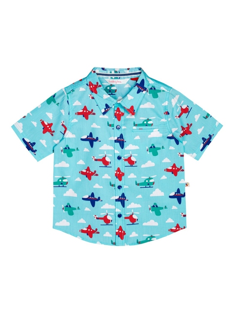 

Budding Bees Boys Blue Printed Casual Shirt