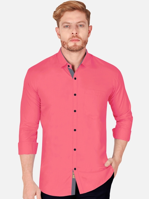 

VeBNoR Men Pink Slim Fit Casual Shirt