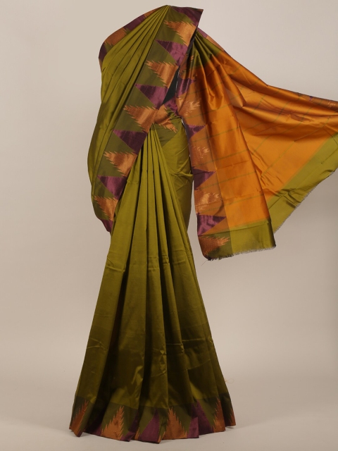 

Pothys Green & Mustard Art Silk Saree