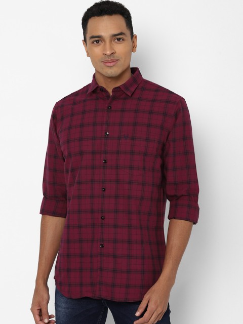 

Allen Solly Men Maroon Pure Cotton Slim Fit Tartan Checked Casual Shirt