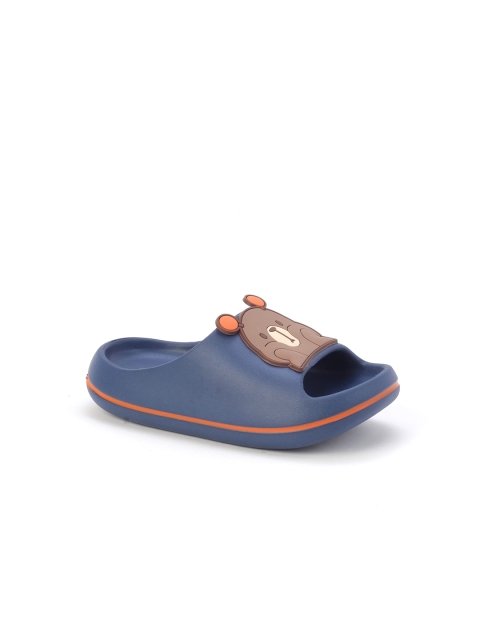 

Lil Lollipop Kids Blue & Brown Printed Rubber Sliders