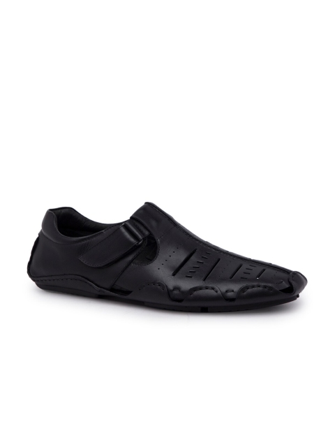 

Regal Men Black Leather Shoe-Style Sandals
