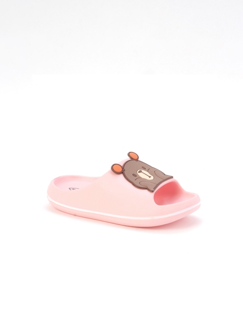 

Lil Lollipop Kids Pink & Brown Printed Rubber Sliders
