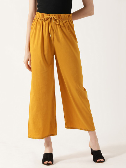 

V2 Value & Variety Women Mustard Yellow Knitted Palazzos