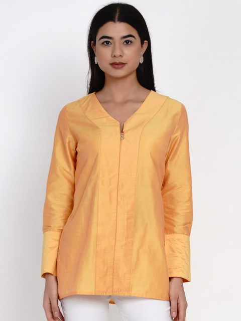 

IX IMPRESSION Yellow V-Neck Kurti
