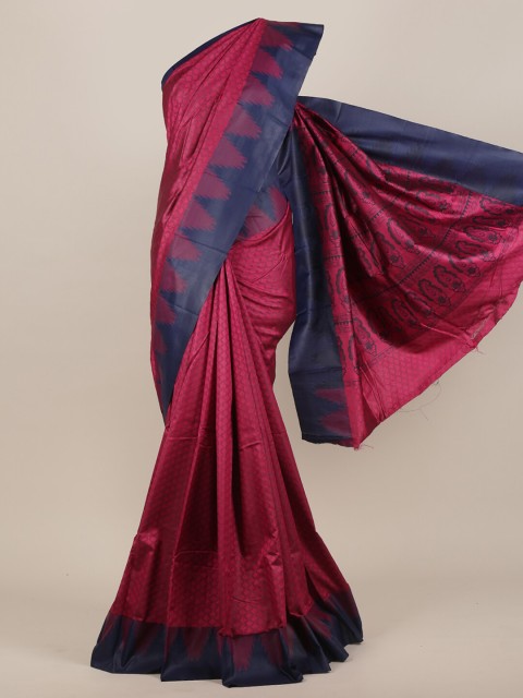 

Pothys Magenta & Navy Blue Art Silk Saree