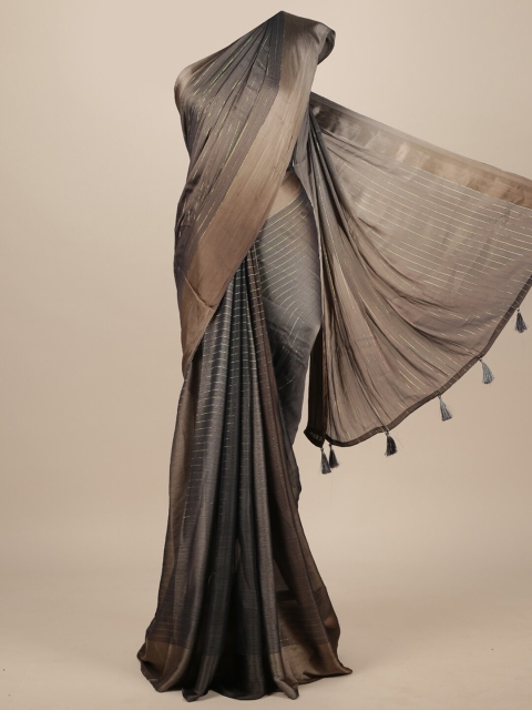 

Pothys Grey & Gold-Toned Woven Design Saree
