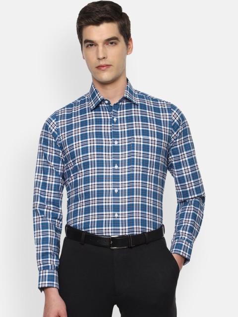 

Van Heusen Men Blue Slim Fit Checked Casual Shirt