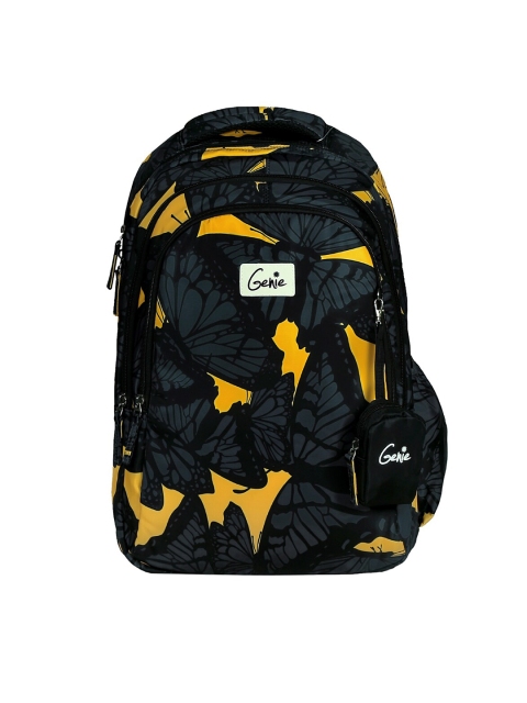 

Genie Girls Black & Yellow Graphic Water Resistant Backpack