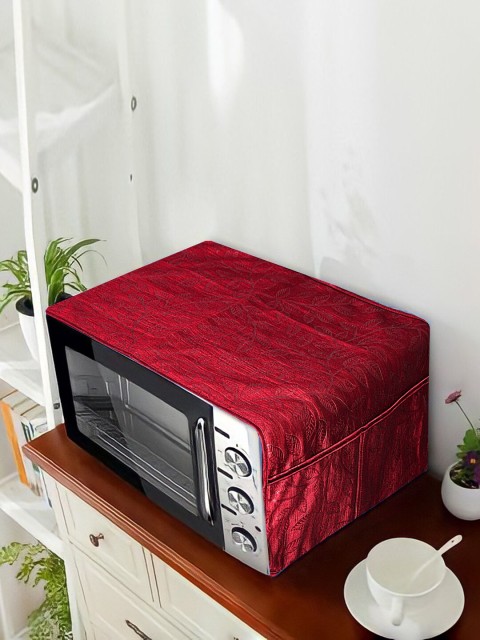

Cortina Maroonn Solid Set of Microwave & Refrigerator Covers, Maroon