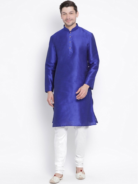 

VASTRAMAY Men Blue & White Kurta with Pyjamas
