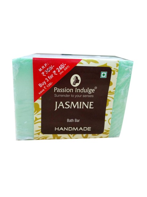 

Passion Indulge Pack of 3 Jasmine Natural Handmade Bath Bar Soaps, Green