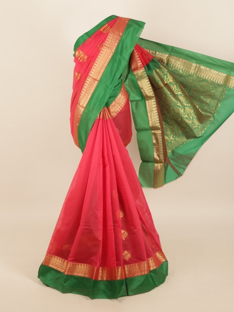 

Pothys Pink & Green Woven Design Saree