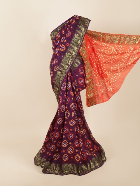 

Pothys Vilotet Bandhani Art Silk Saree, Violet