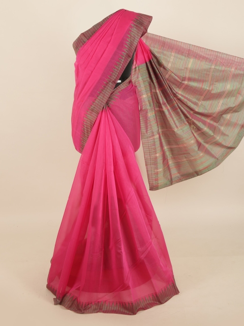 

Pothys Pink & Grey Silk Cotton Saree