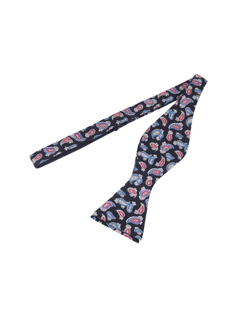 

PELUCHE Men Black & Blue Twisted Printed Bow Tie