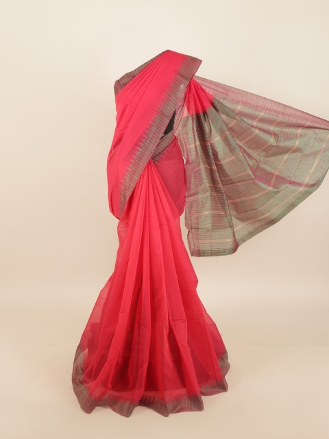 

Pothys Pink & Grey Silk Cotton Saree