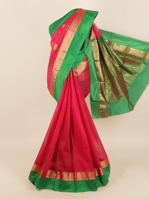 

Pothys Pink & Green Woven Design Saree