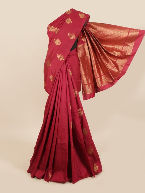 

Pothys Maroon & Golden Ethnic Motifs Woven Design Zari Saree