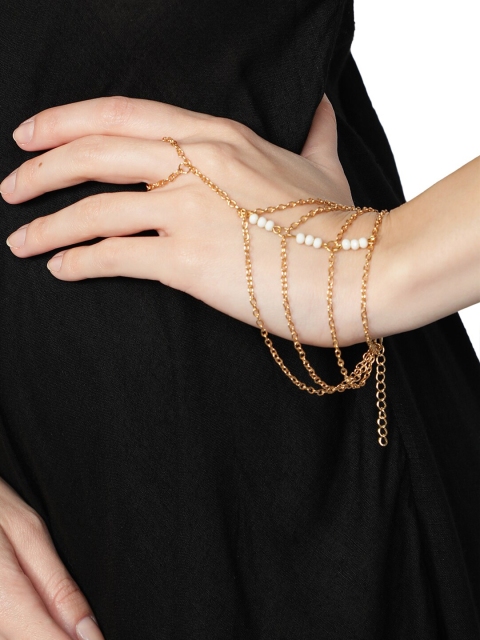 

AQUASTREET Women Gold-Toned & White Gold-Plated Ring Bracelet