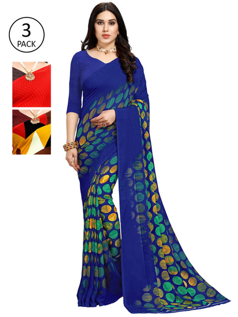 

KALINI Multicoloured Pack of 3 Printed Saree, Multi