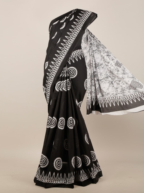 

Pothys Black & White Floral Printed Saree