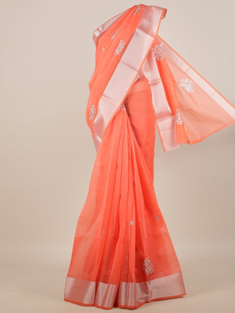 

Pothys Orange & Grey Ethnic Motifs Saree