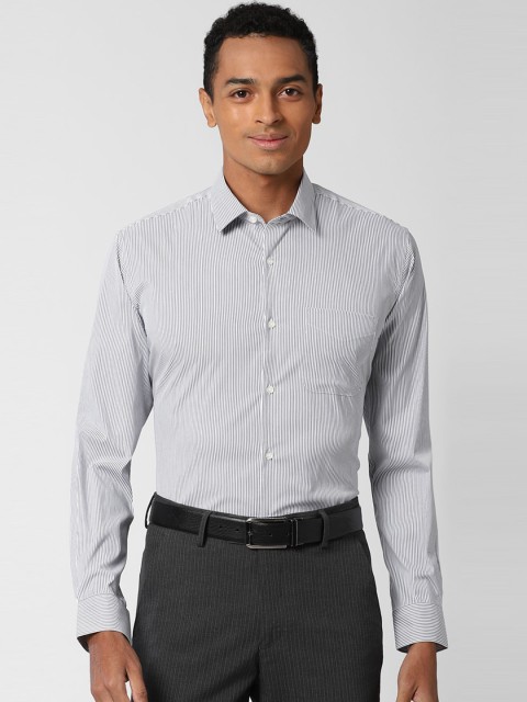 

Peter England Men Grey Slim Fit Micro Checks Checked Casual Shirt