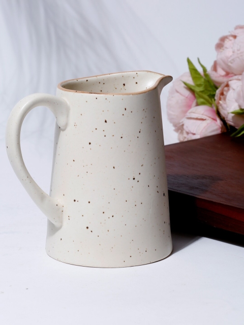 

Fabindia Off White Textured Ceramic Kadir Glazed Matte Jug 1.38L