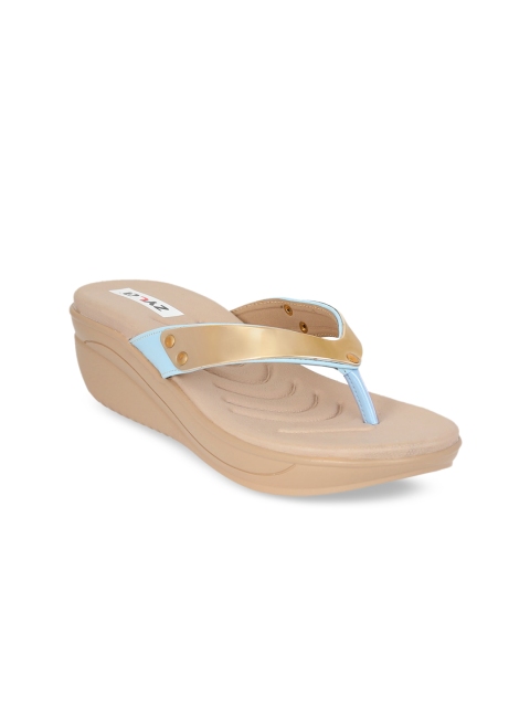 

Zyla Turquoise Blue Embellished Wedge Sandals