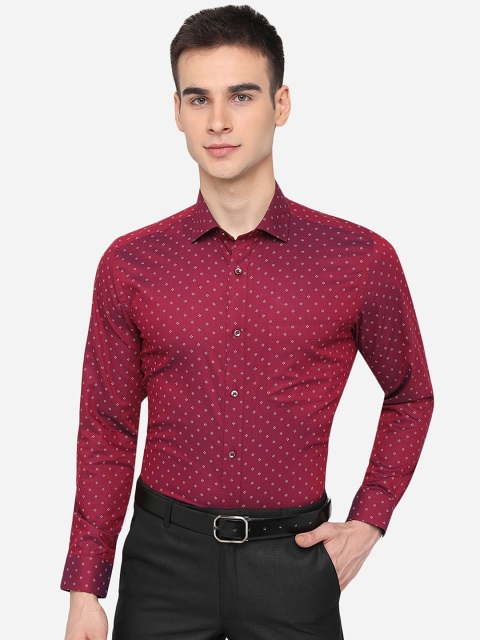 

Greenfibre Men Maroon Slim Fit Printed Casual Shirt
