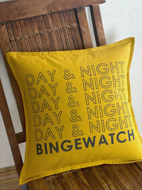 

MARCA Disati Yellow & Grey Quirky Square Cushion Covers