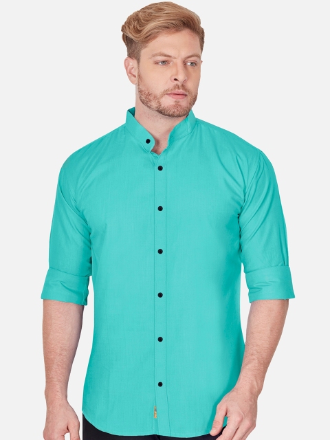 

VeBNoR Men Turquoise Blue Slim-Fit Casual Shirt