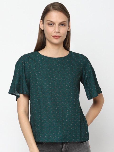

Allen Solly Woman Green Printed Regular Top