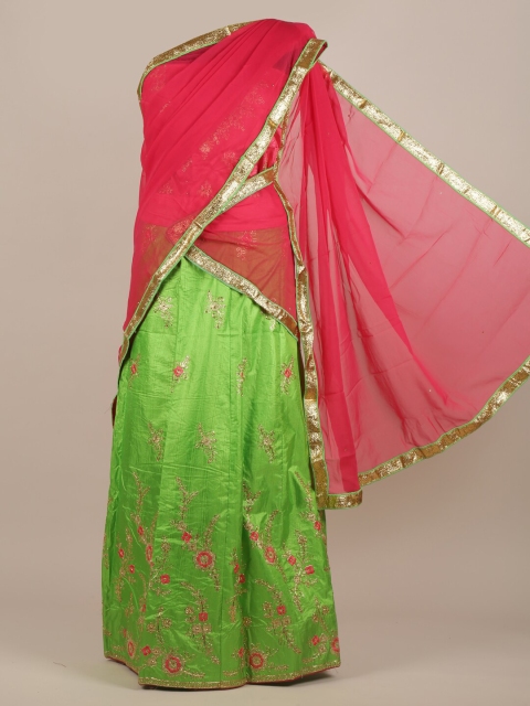 

Pothys Women Pink & Green Half Saree