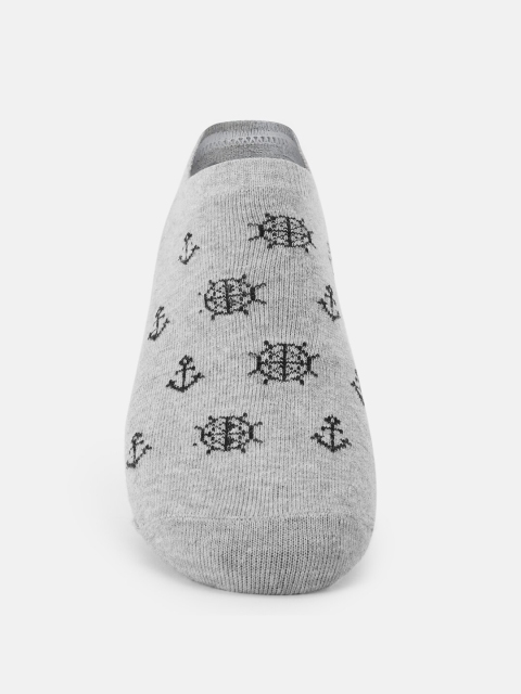 

Ajile by Pantaloons Men Grey Melange & Black Printed Shoe Liners