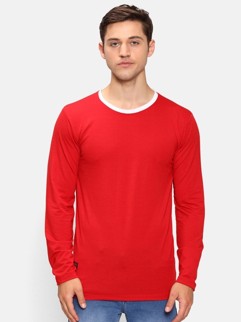 V2 Value & Variety Men Red Round Neck T-shirt