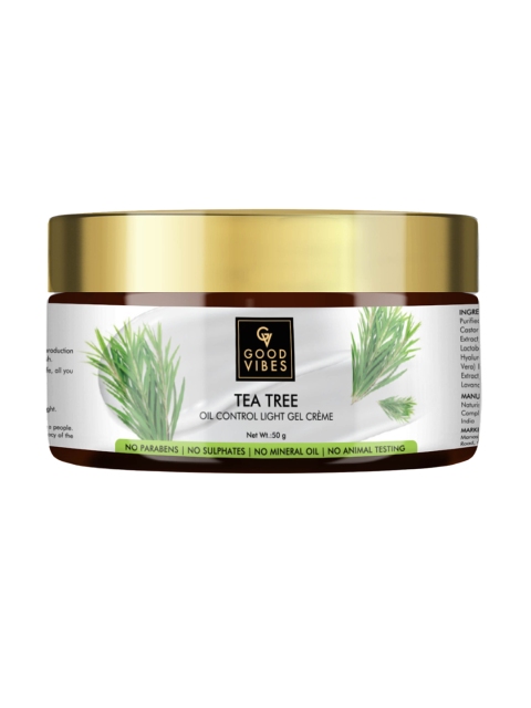 

Good Vibes Unisex Tea Tree Oil Control Light Gel Creme - 50 g, White
