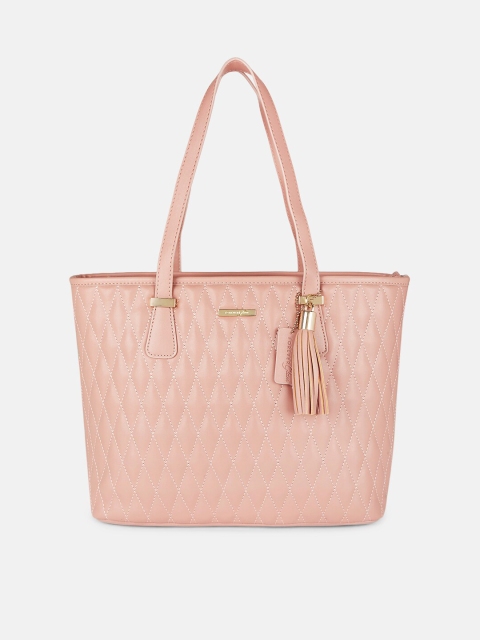 

Forever Glam by Pantaloons Pink Quilted Structured Shoulder Bag
