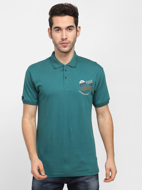 

V2 Value & Variety Men Teal Polo Collar T-shirt