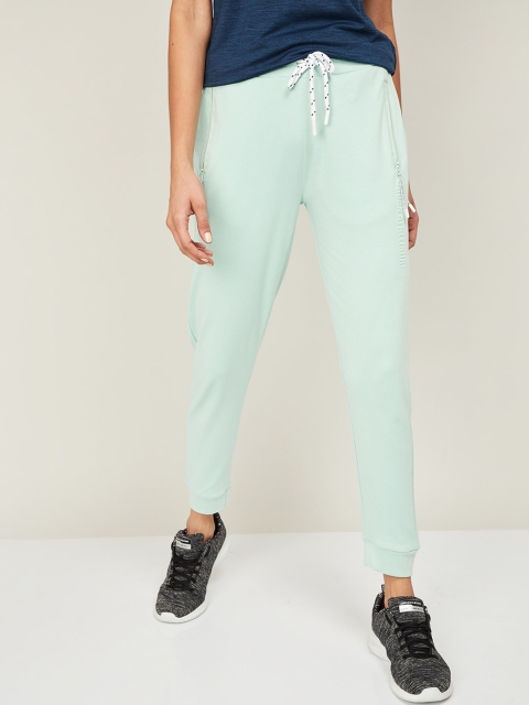 

Kappa Women Sea Green Solid Cotton Joggers