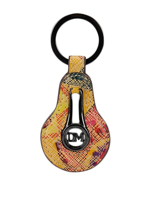 

Da Milano Yellow & Black Textured Genuine Leather Key Chain