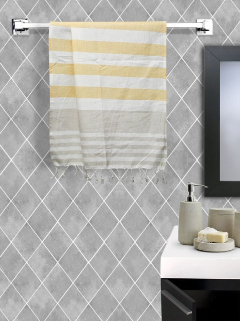 

Fabindia Grey & White Striped Cotton Bath Towel